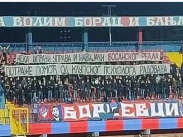 Navijači Borca prozvali Sarajevo, spomenuli ratnog zločinca