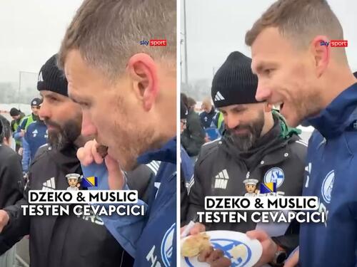 Navijači Schalkea donijeli ćevape Džeki i Musliću, Edinovi komentari su hit