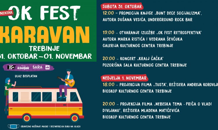 Nektar OK Fest karavan u Trebinju 31. oktobra i 1. novembra