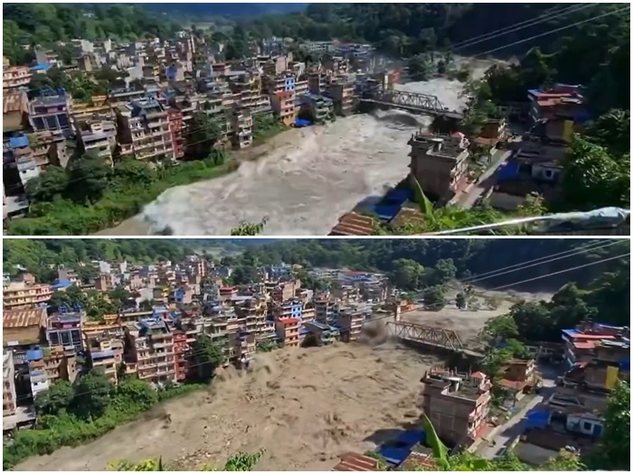 Nepal pod vodom: Bujica ruši sela, mostove i hidroelektrane