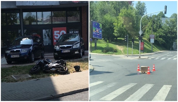 Nesreća u Sarajevu: Izgubio kontrolu nad motociklom i završio na trotoaru
