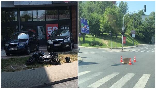 Nesreća u Sarajevu: Izgubio kontrolu nad motociklom i završio na trotoaru