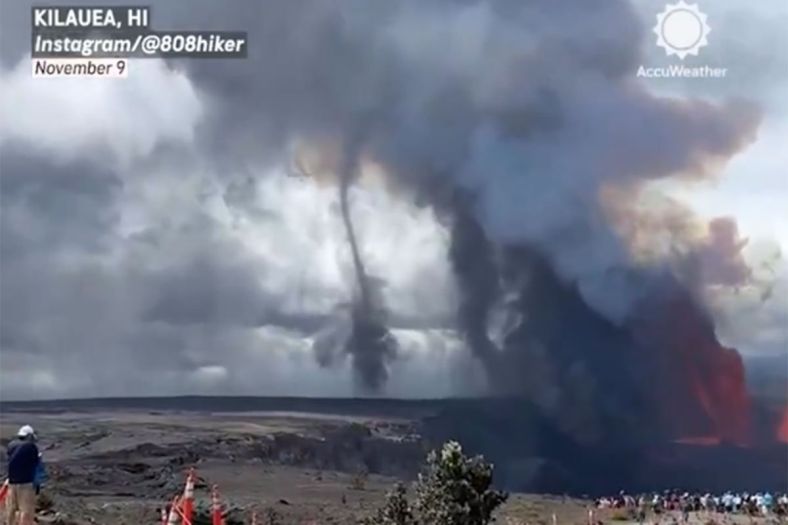 Nestvaran prizor na Havajima: Erupcija vulkana stvorila "volnado"