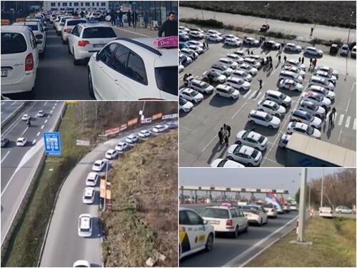 Nevjerovatni prizori: Kolona taksista krenula po studente u Novi Sad