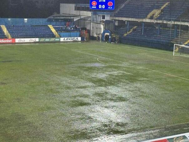 Nevrijeme prekinulo utakmicu Crna Gora – Albanija