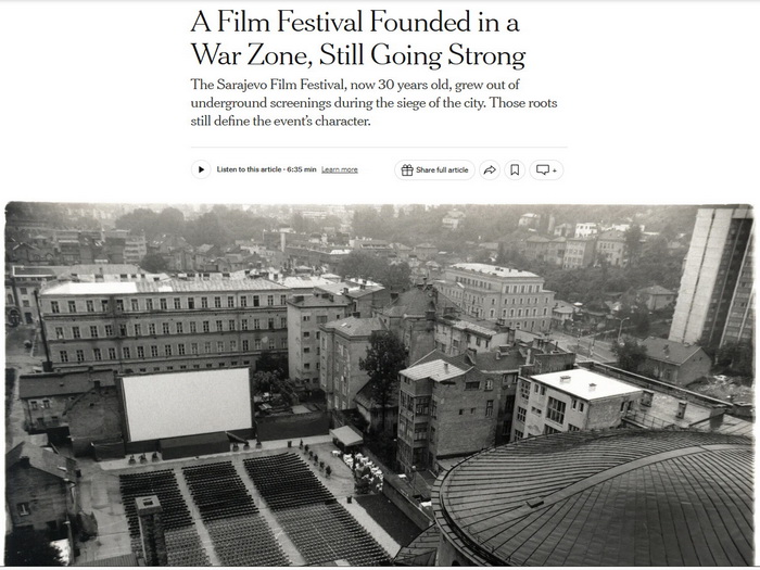 New York Times pisao o SFF-u: Filmski festival osnovan u ratnoj zoni i dalje je jak