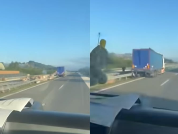 Nezgoda na autoputu kod Doboja: Teret iz kamiona završio na cesti