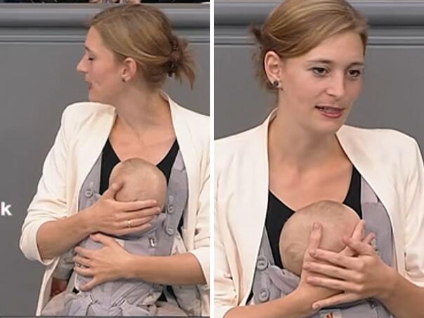 Njemačka poslanica održala govor u Bundestagu s bebom u naručju