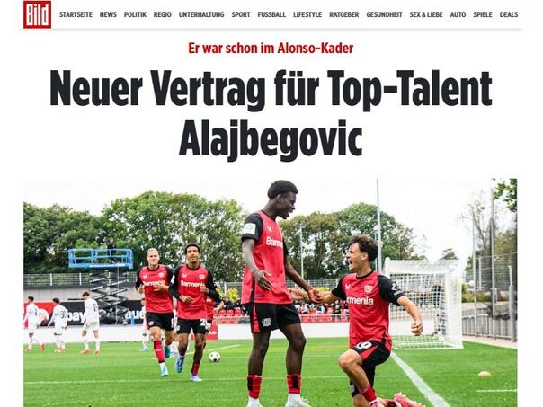 Njemački Bild: Bayer vidi Alajbegovića kao igrača za budućnost