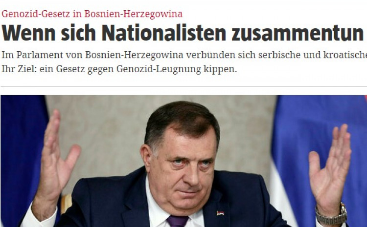 Njemački list: Srpski i hrvatski nacionalisti zajedno protiv Inzkovog zakona