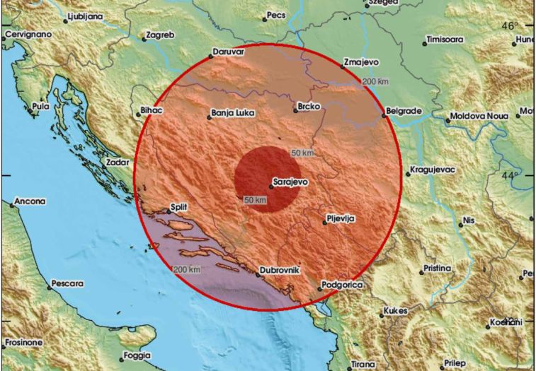 Novi potres se osjetio večeras u Sarajevu