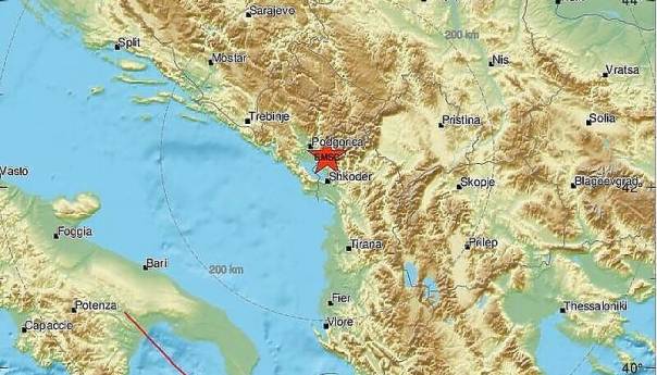 Novi zemljotres na granici Crne Gore i Albanije