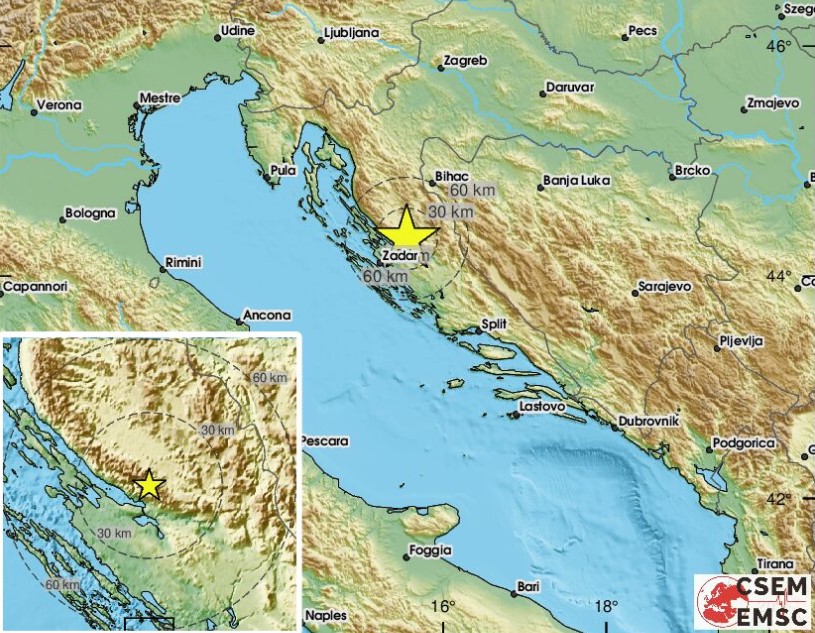 Novi zemljotres pogodio Dalmaciju, ovaj put slabiji nego ranije