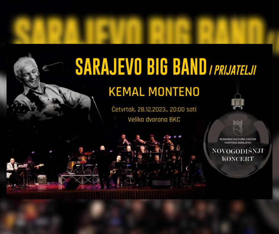 Novogodišnji koncert 'Sarajevo Big Band i prijatelji' posvećen Montenu 28. decembra