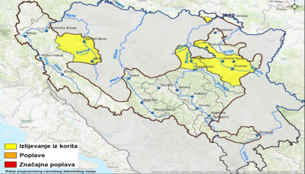 Obavještenje o prognozi vanrednog hidrološkog stanja