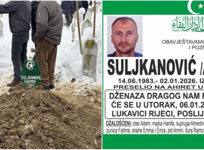 Obavljen ukop Sadmira Suljkanovića koji je nastradao u Dubrovniku