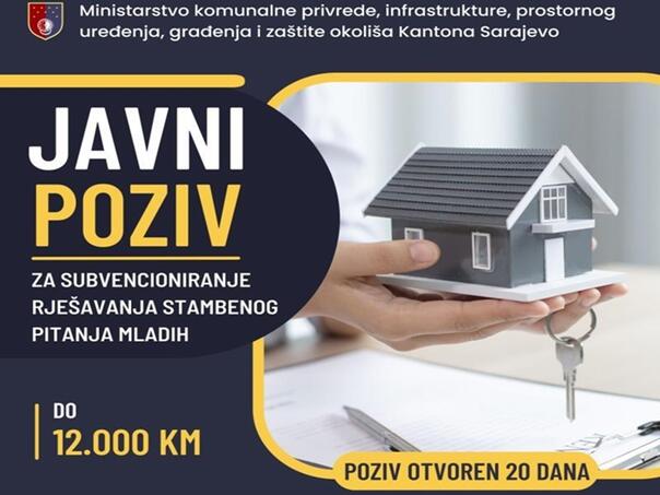 Javni poziv mladima u KS: Do 12 hiljada KM za kupovinu stana