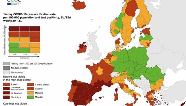 Objavljena nova korona-karta, obala Hrvatske ostaje narandžasta