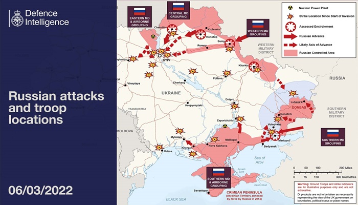 Objavljena nova mapa ruske invazije na Ukrajinu