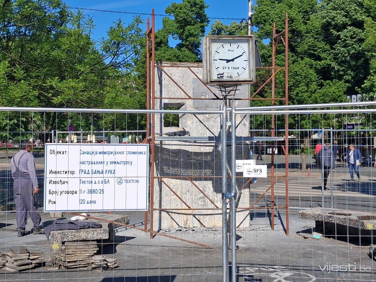 Obnova simbola Banja Luke: Počela sanacija "Krivog sata"
