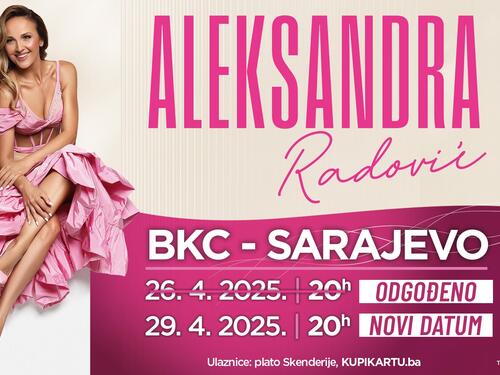 Odgađa se koncert Aleksandre Radović u Sarajevu, poznat novi termin