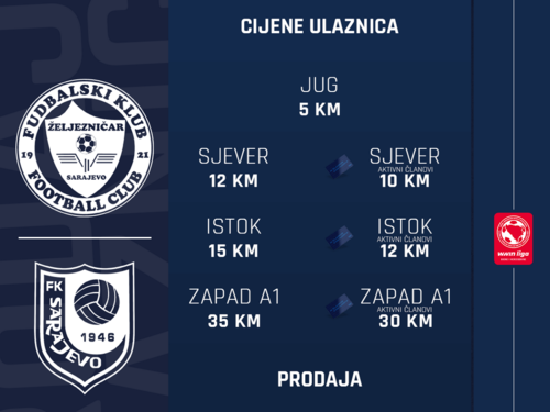 Određene cijene ulaznica za sarajevski derbi
