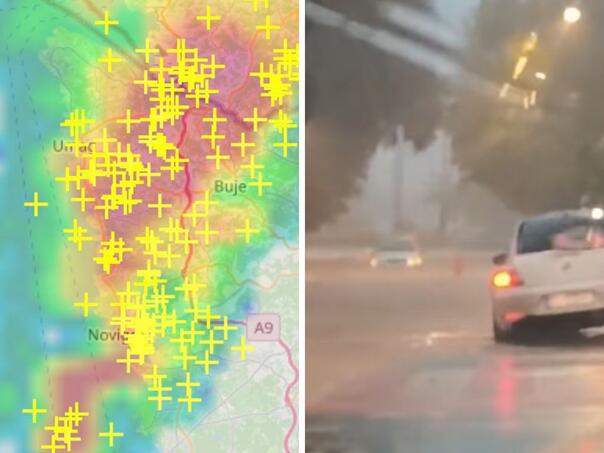 Oluja poharala Istru: Ulice pod vodom, hiljade udara munja
