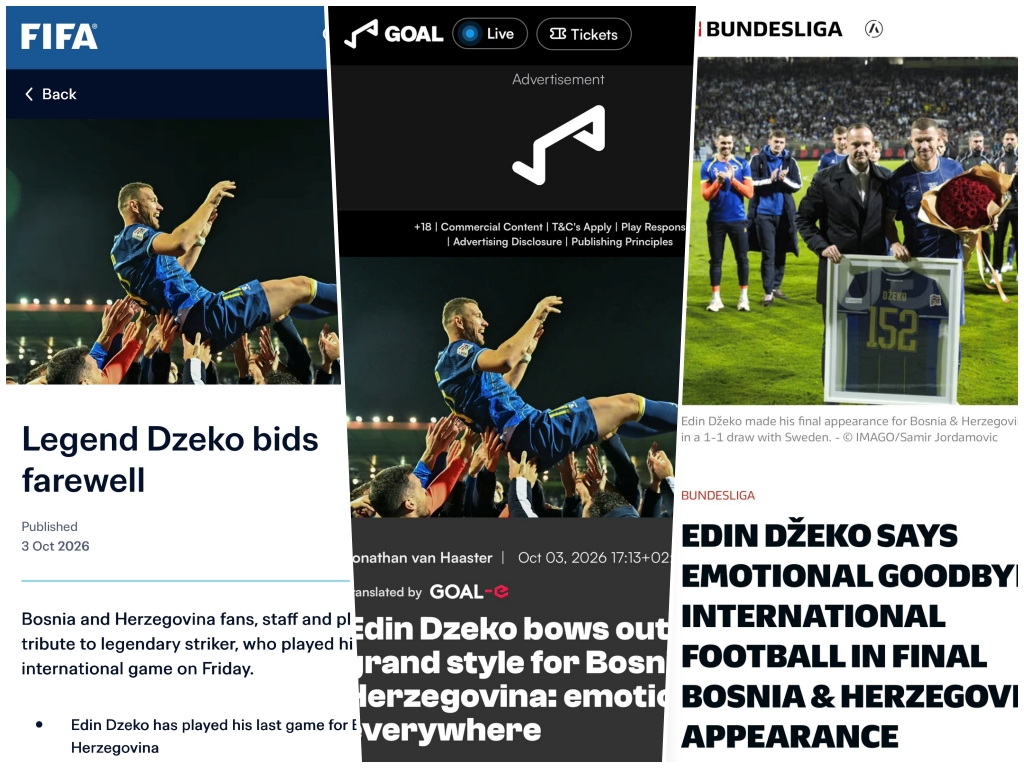 Oproštaj dirnuo svijet: Velike riječi FIFA-e, Bundeslige i Goala o Edinu Džeki