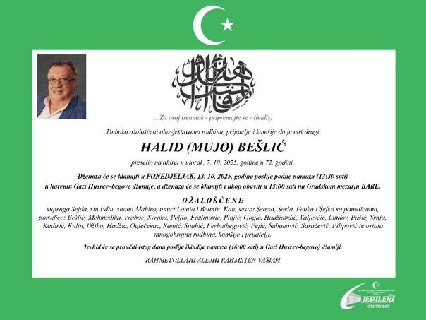 Oproštaj od velikana: Objavljena smrtovnica Halida Bešlića