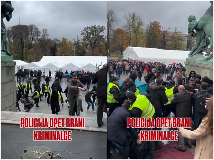 Opšta tuča ispred Skupštine Srbije: Opozicija i ćaci u klinču