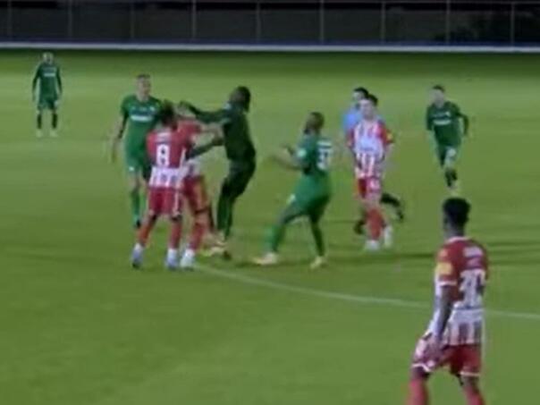 Opšta tuča na utakmici Zvezde i Boteva, meč prekinut