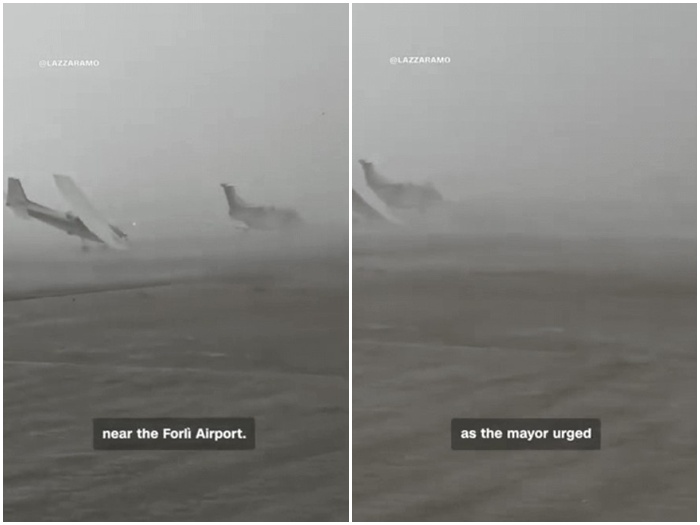 Orkanski vjetar u Italiji prevrtao avione kao igračke: Aerodrom zatvoren