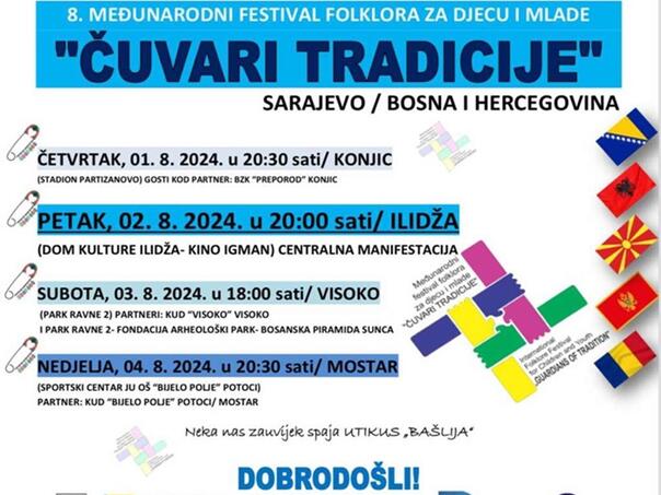 Osmi međunarodni festival folklora za djecu i mlade 'Čuvari tradicije' od 1. do 5. augusta