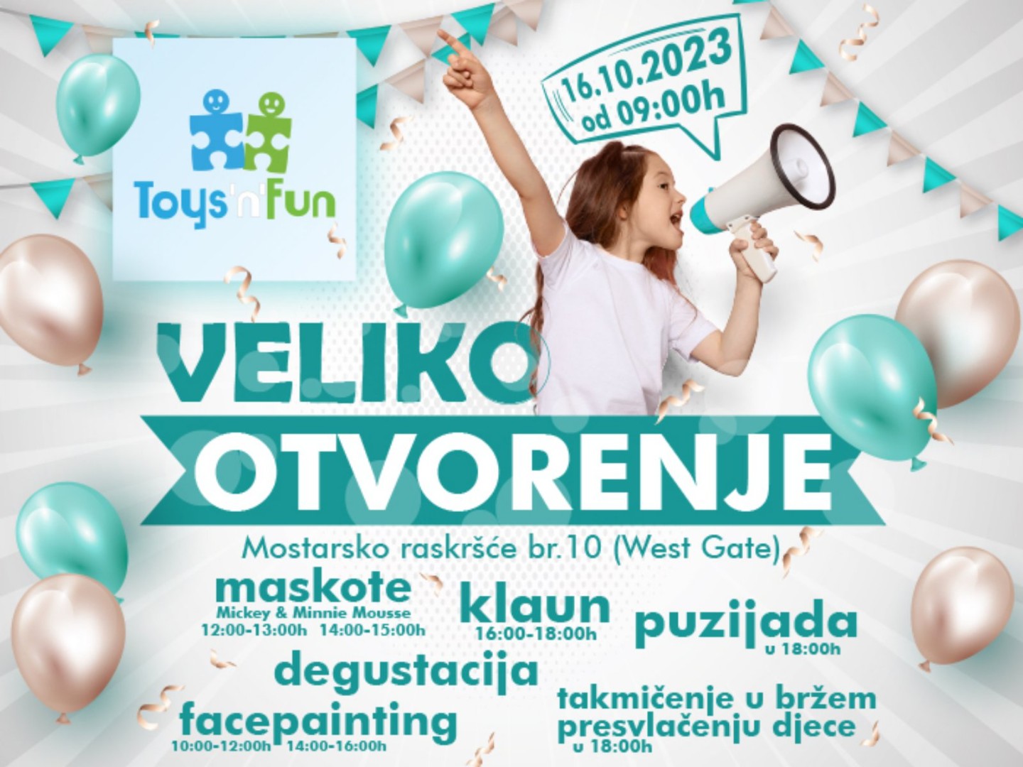 Otvara se  nova igraonica Toys'n'Fun u West Gate Retail parku