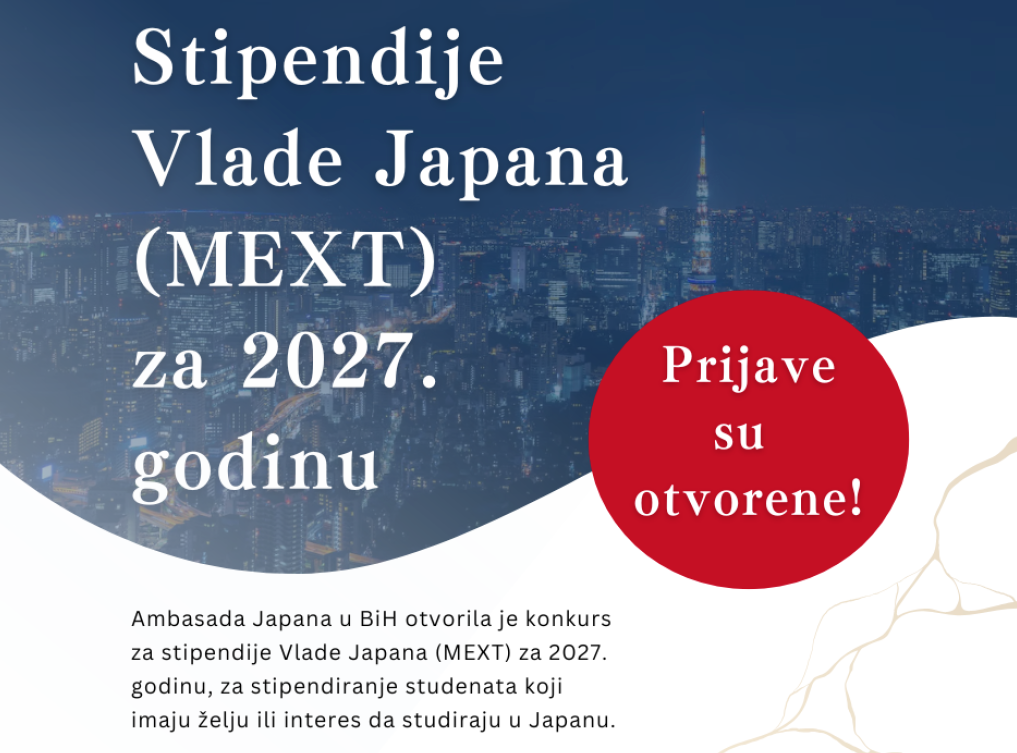 Otvoren konkurs za stipendije Vlade Japana za 2027.