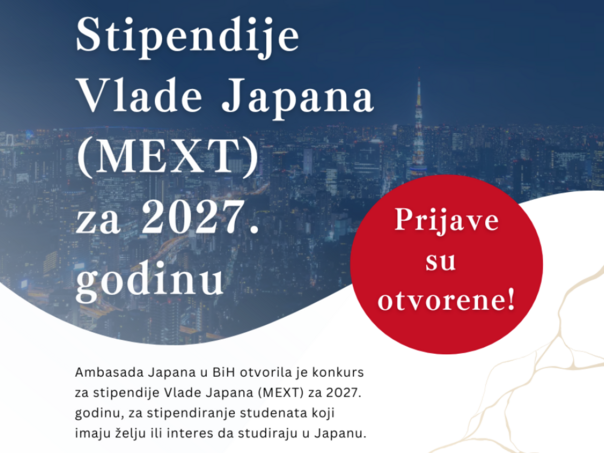Otvoren konkurs za stipendije Vlade Japana za 2027.