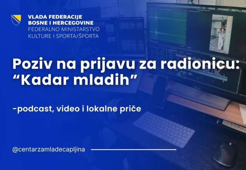 Otvorene prijave za besplatne radionice video montaže za mlade
