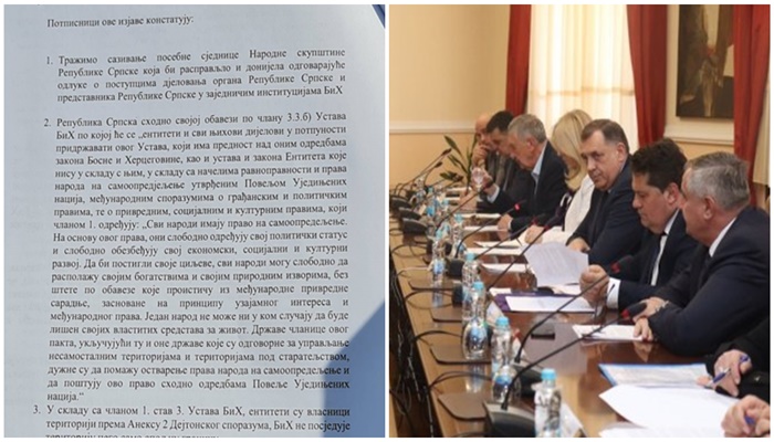 Ovo je nacrt izjave stranaka iz RS: Poziv Hrvatskoj i Srbiji