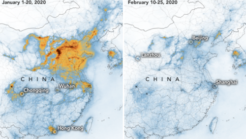 Pad zagađenja zraka u Kini vidi se iz svemira
