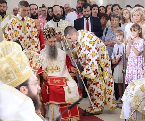 Patrijarh Porfirije služio liturgiju u Sabornoj crkvi u Mostaru