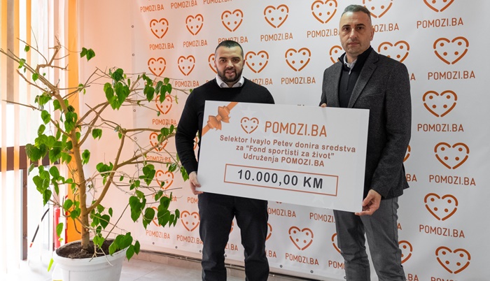 Petev donirao 10.000 KM za oboljele bh. građane