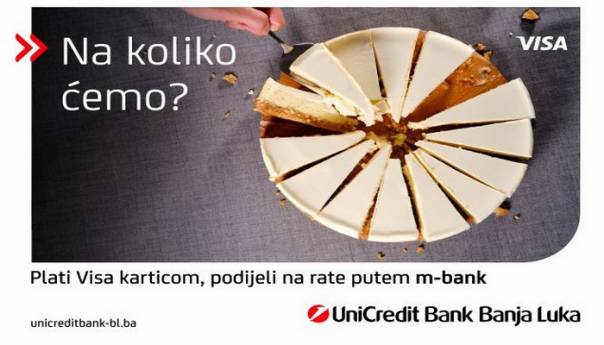 Plati Visa karticom, podijeli na rate putem m-bank