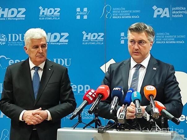 Plenković s Čovićem: Hrvatska neće uvoditi sankcije Dodiku, pozivamo na dijalog