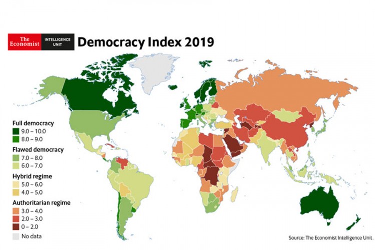 Po indeksu demokratija BiH na 102. mjestu među 167 zemalja