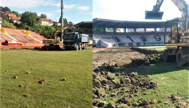 Počeli radovi na terenu stadiona Tušanj