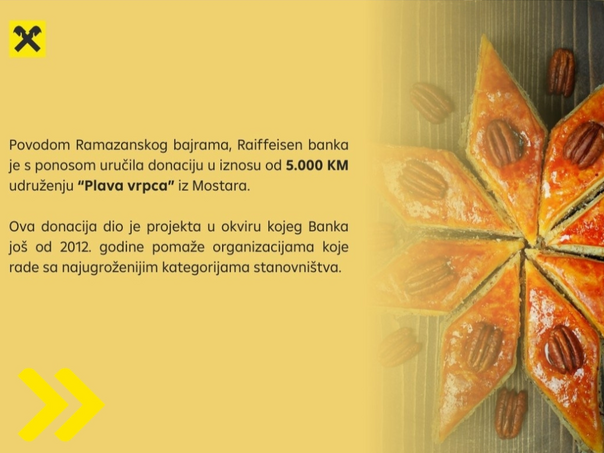 Podrška Raiffeisen banke udruženju "Plava vrpca" iz Mostara