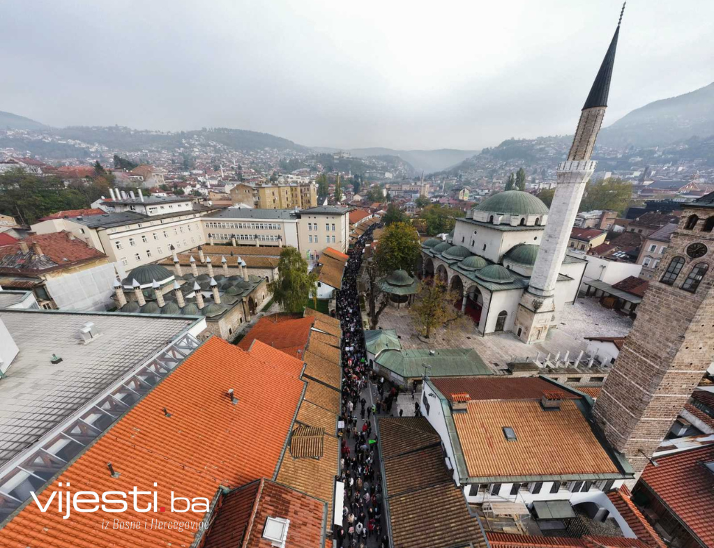 Video: Pogledajte kako je iz zraka izgledao skup podrške Palestini u Sarajevu 