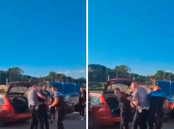 Pogledajte kako je uhapšen navijač koji je udario igrača u Žepču