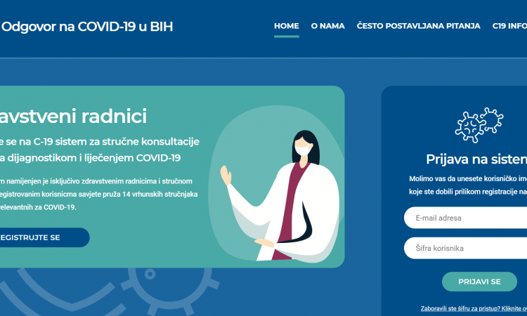 Pokrenuta web platforma Odgovor na Covid-19 u BiH
