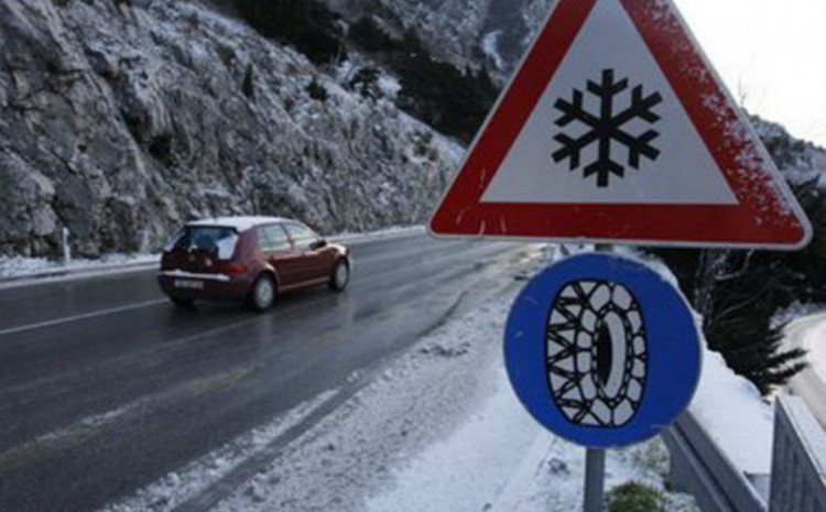 Poledica u višim predjelima, te na mostovima i prilazima tunelima
